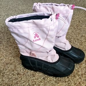 Girls Light Pink Kamik Snow Winter Boots